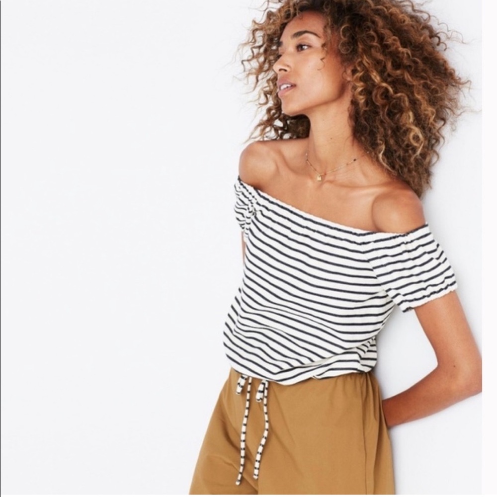 Madewell Melody Off The Shoulder Stripped Top